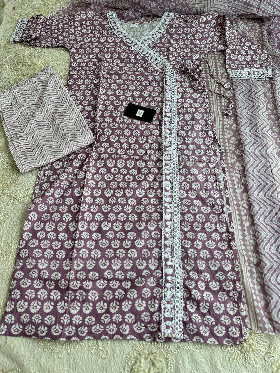 Pure Cotton Kurti N Pant With Dupatta Set