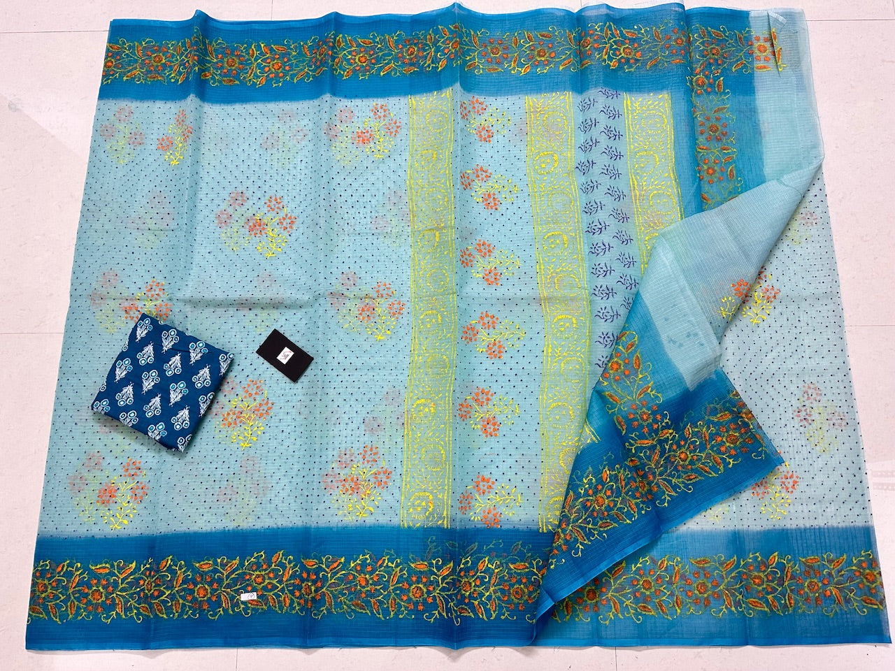 HandBlock Printed Kota Cotton Saree