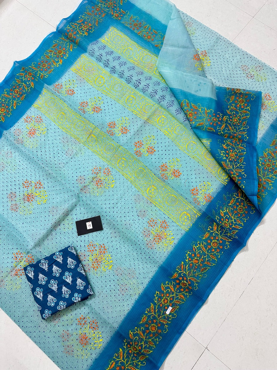 HandBlock Printed Kota Cotton Saree