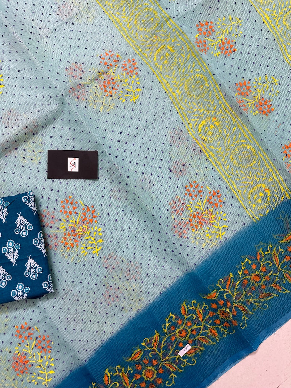 HandBlock Printed Kota Cotton Saree