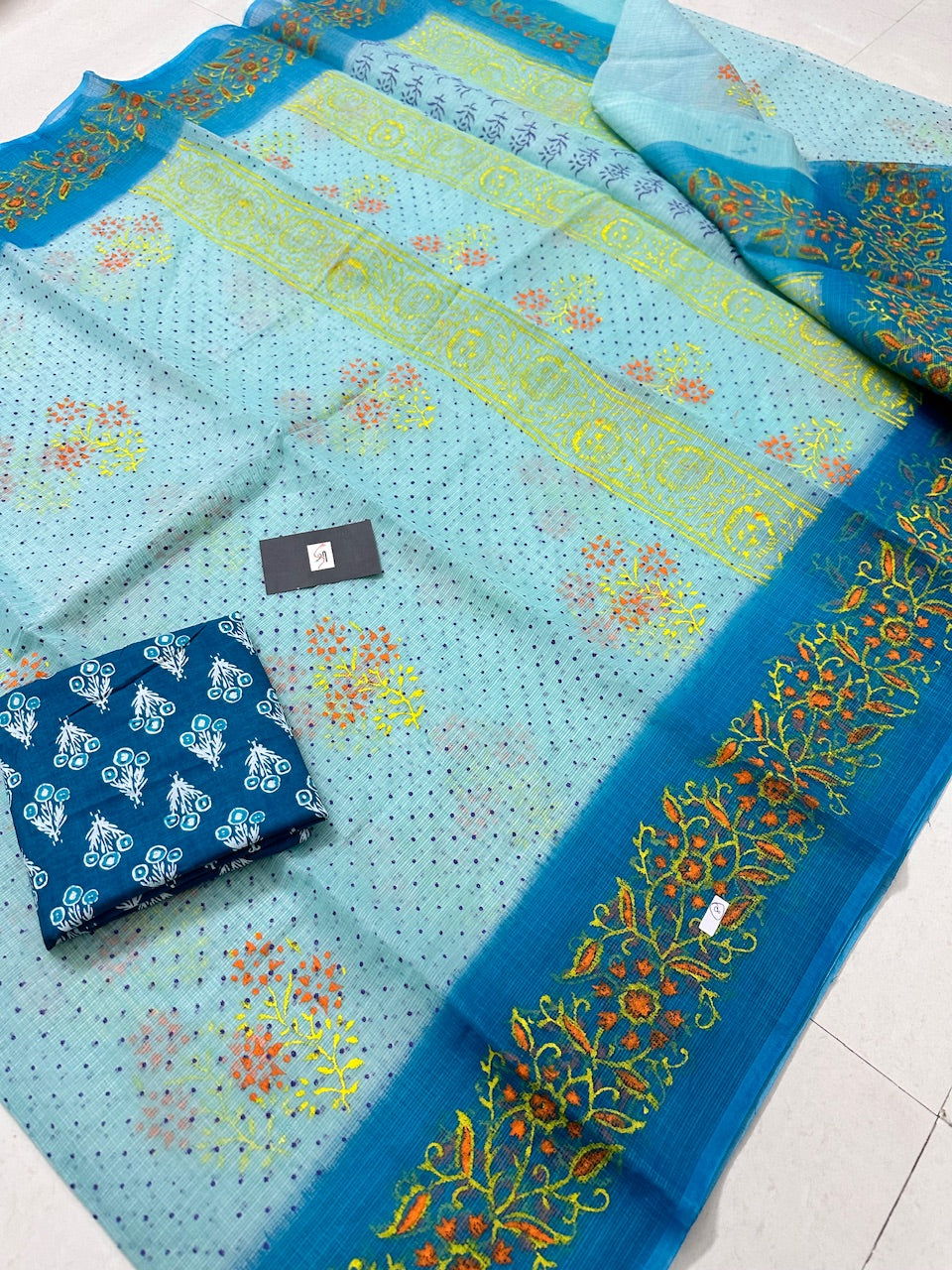 HandBlock Printed Kota Cotton Saree