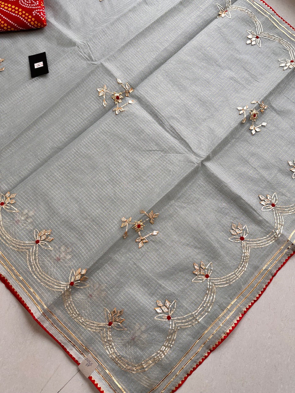 Jaipuri Gota Patti Embroidered Kota Cotton Doria Saree