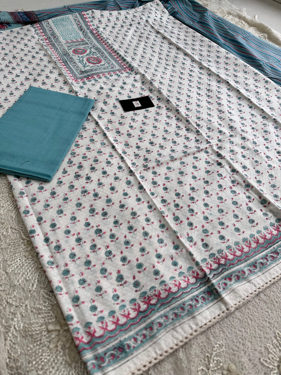 Pure HandBlock Printed Premium Weaved Cotton Suit