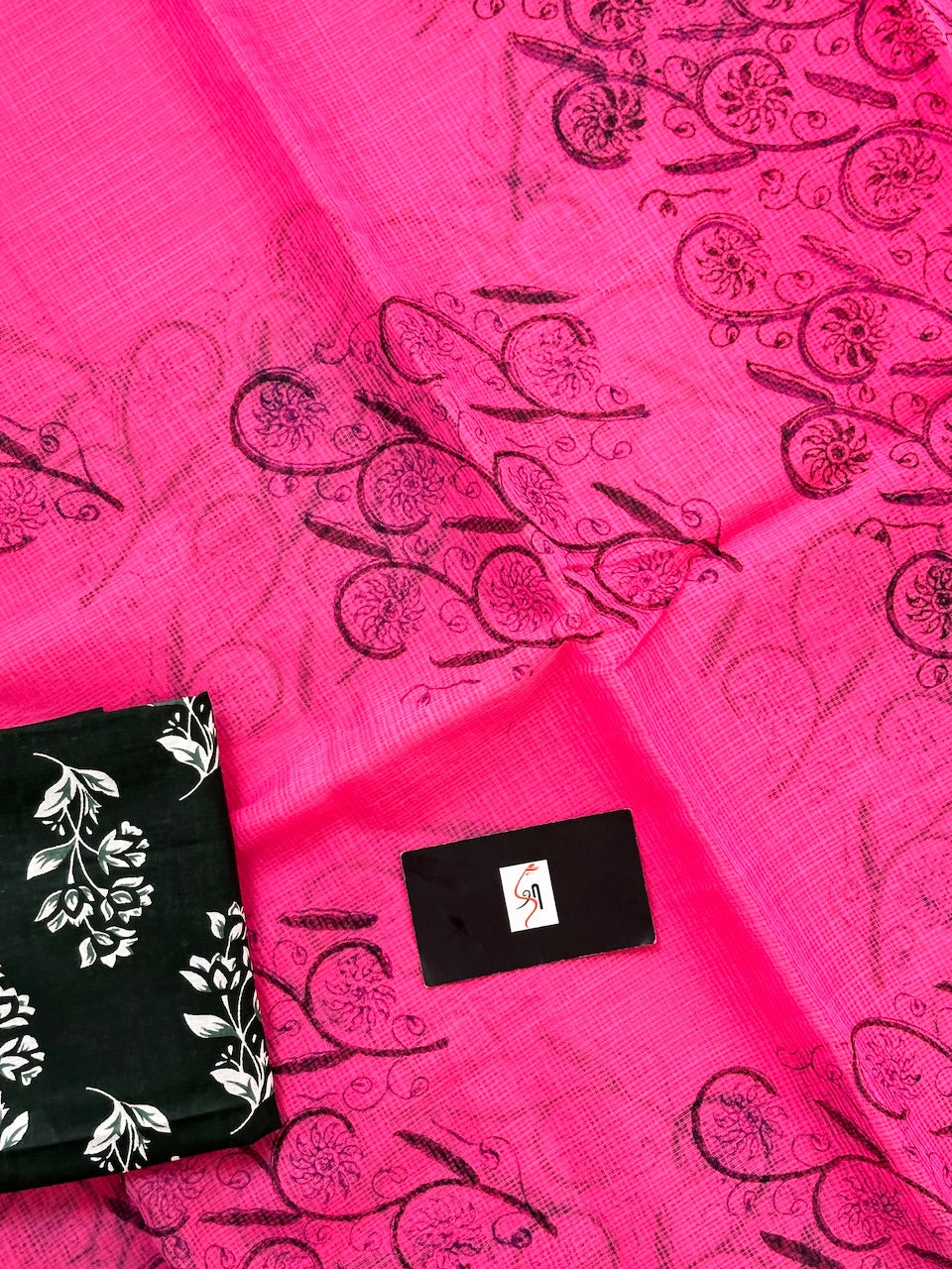 HandBlock Printed Kota Cotton Doria Saree