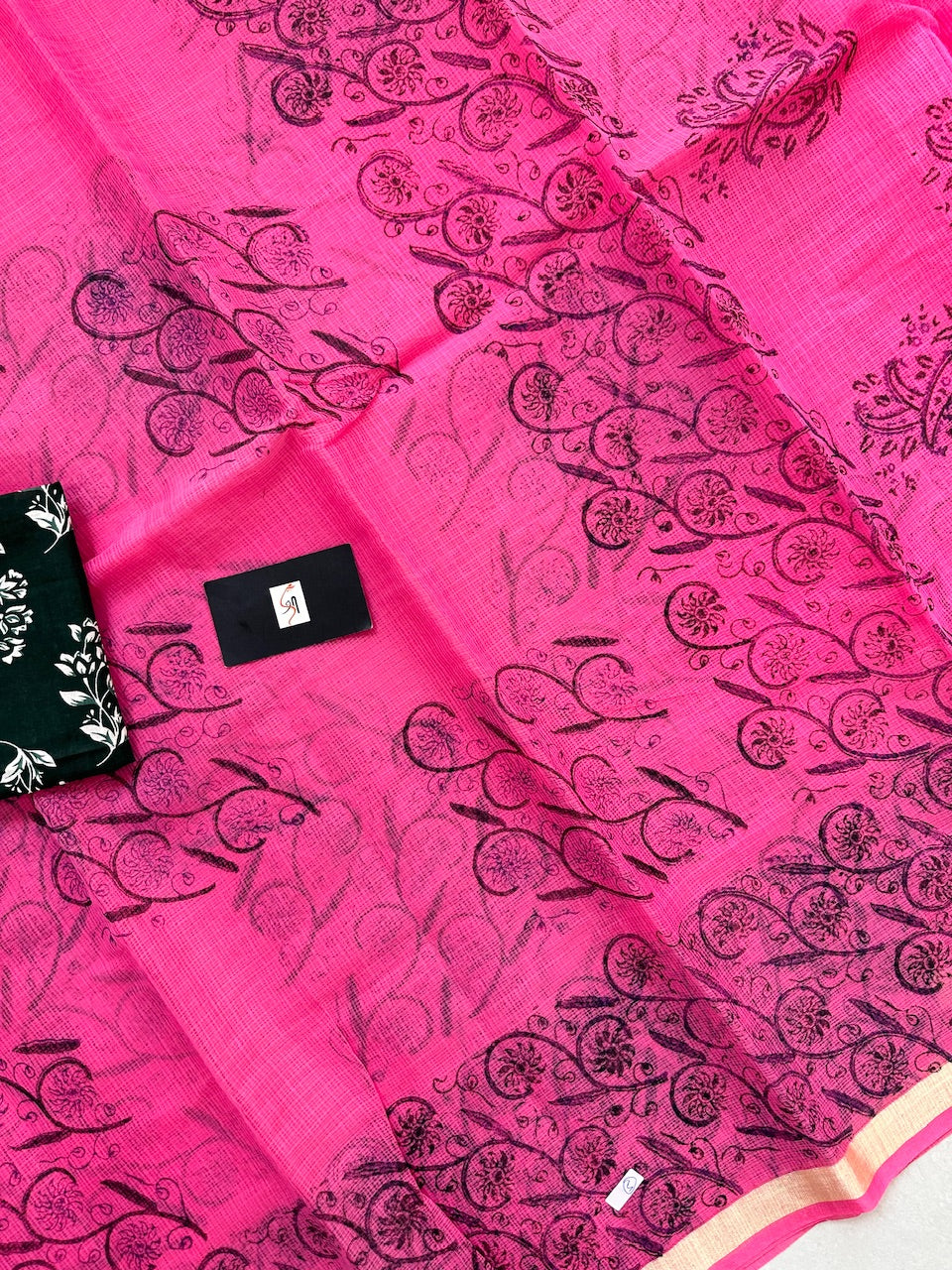 HandBlock Printed Kota Cotton Doria Saree