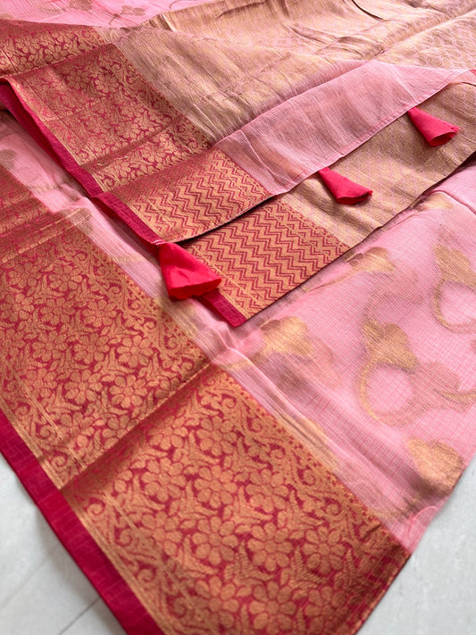 Weaved Kota Cotton Doria Saree