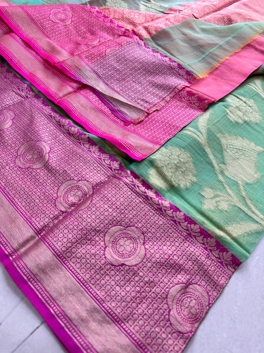 Weaved Kota Cotton Doria Saree