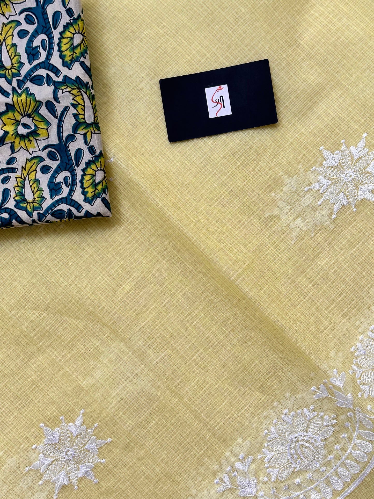 Embroidered Kota Cotton Doria Saree