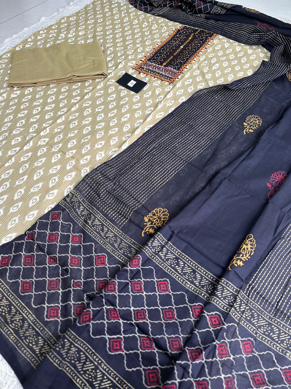 Pure HandBlock Printed Premium Weaved Cotton Suit