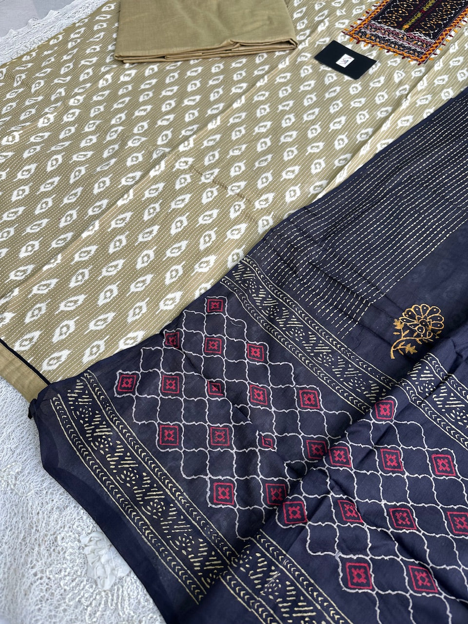 Pure HandBlock Printed Premium Weaved Cotton Suit