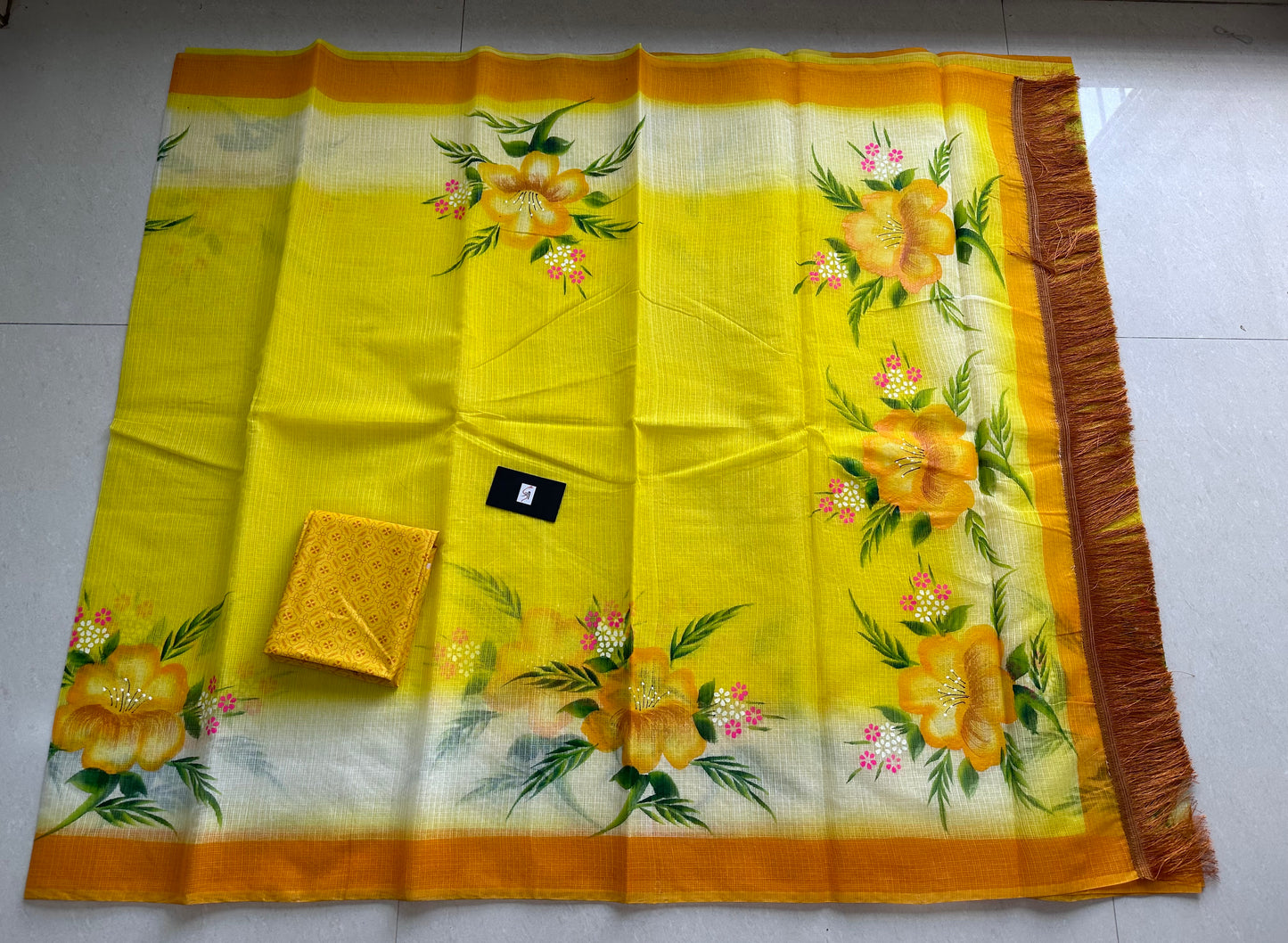 Handpainted Kota Cotton Doria Saree