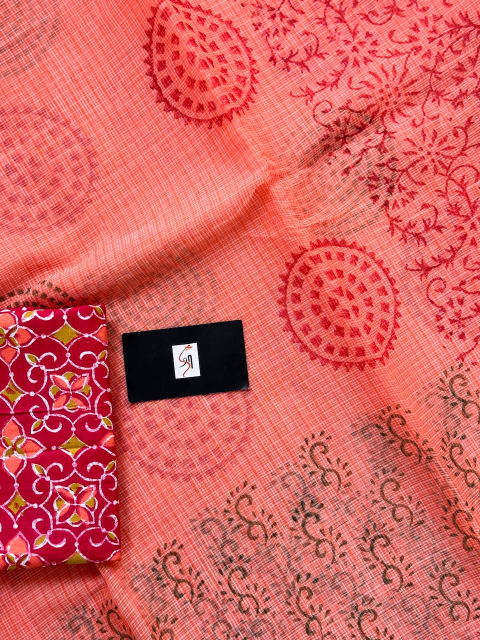 HandBlock Printed Kota Cotton Doria Saree