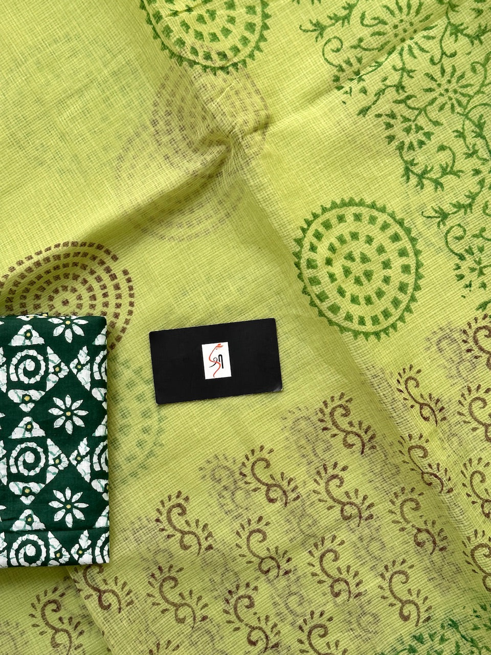 HandBlock Printed Kota Cotton Doria Saree