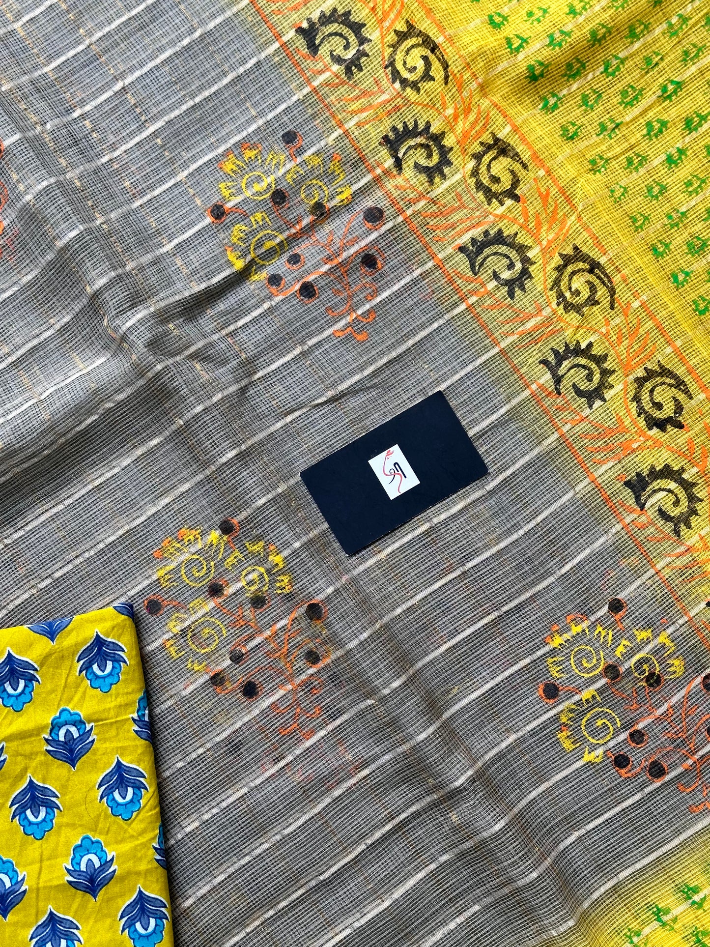 HandBlock Printed Pure Kota Cotton Doria Saree