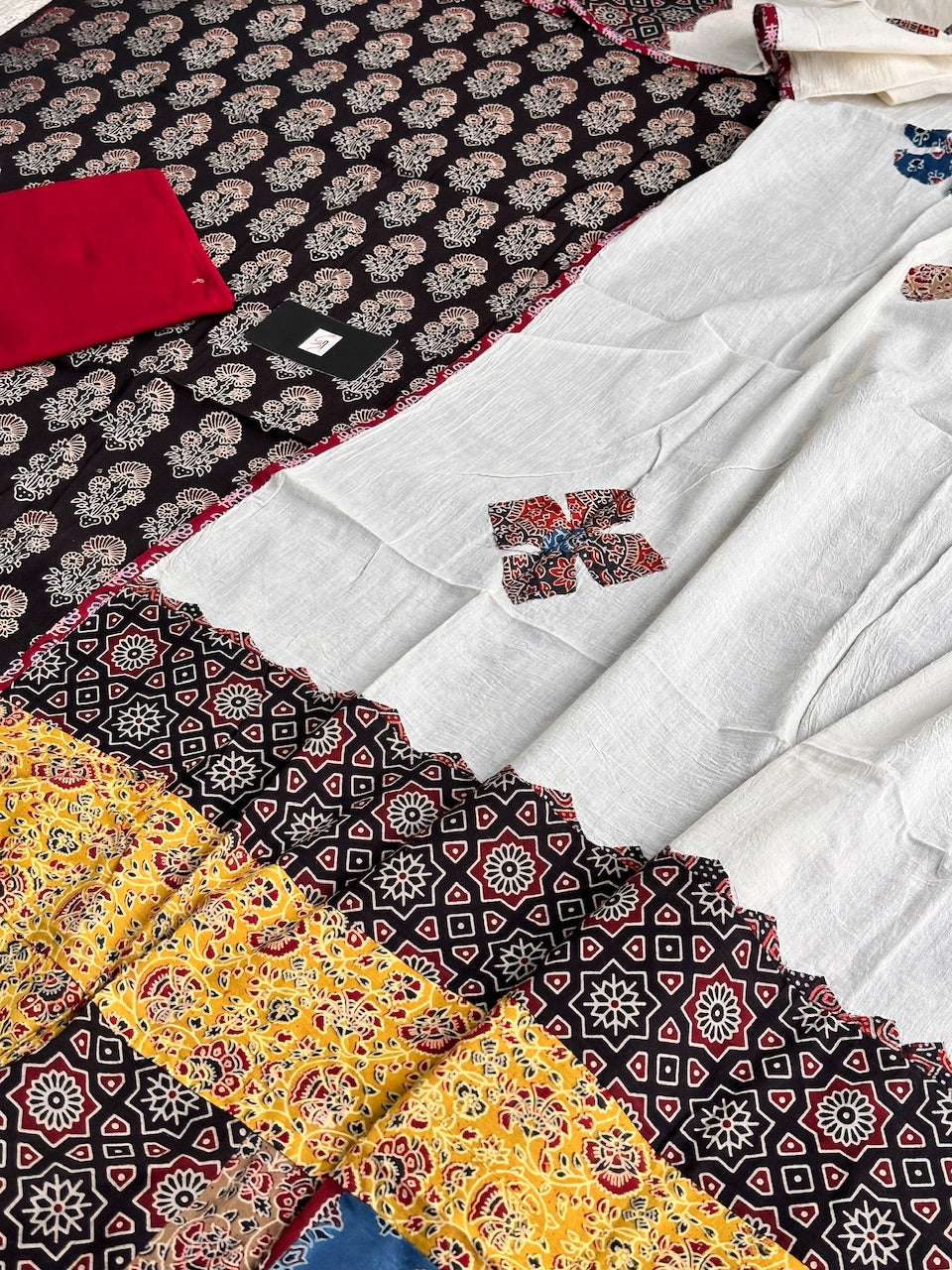 Pure HandBlock Printed Premium Cotton Suit with Appliqué Dupatta