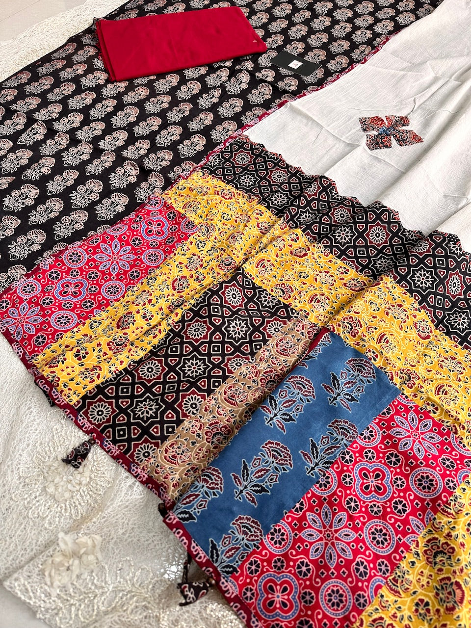 Pure HandBlock Printed Premium Cotton Suit with Appliqué Dupatta