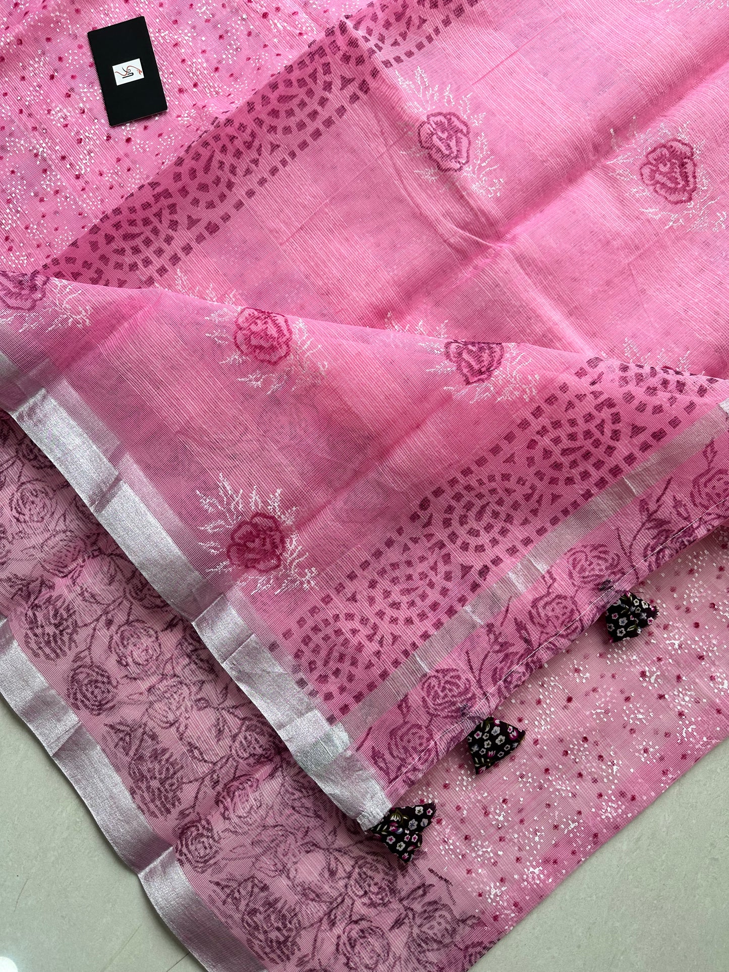 HandBlock Printed Kota Cotton Doria Saree