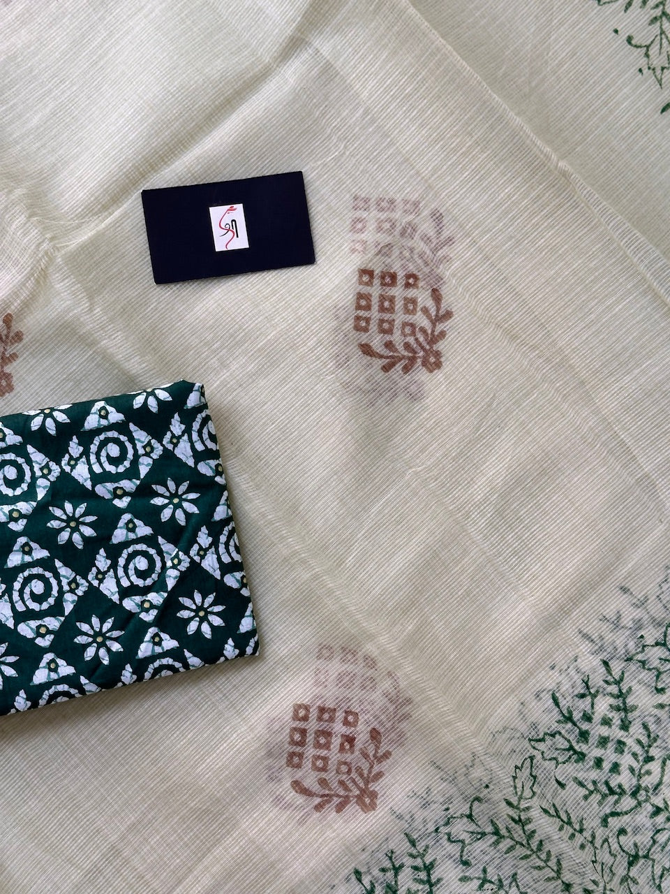 HandBlock Printed Kota Cotton Doria Saree