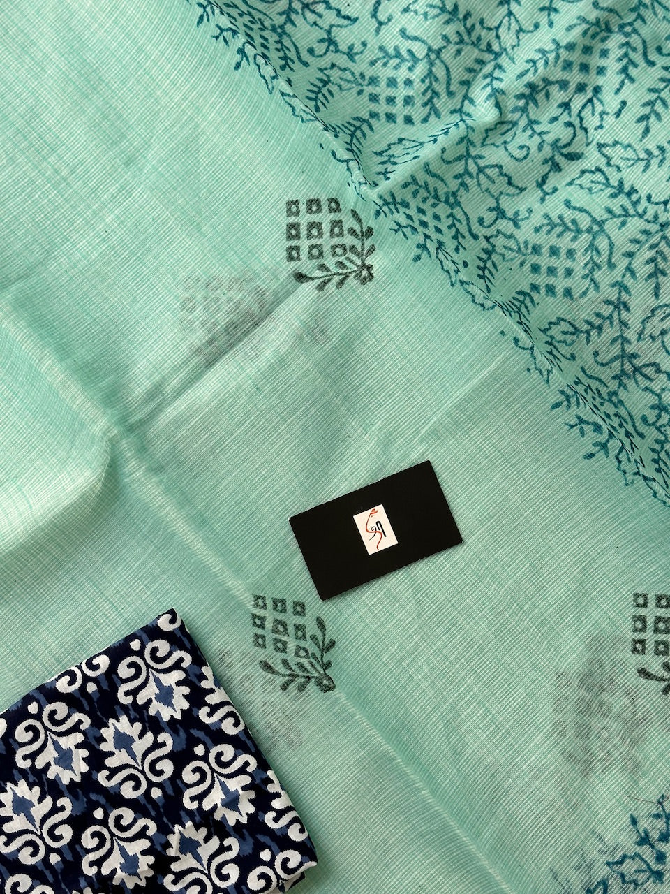 HandBlock Printed Kota Cotton Doria Saree