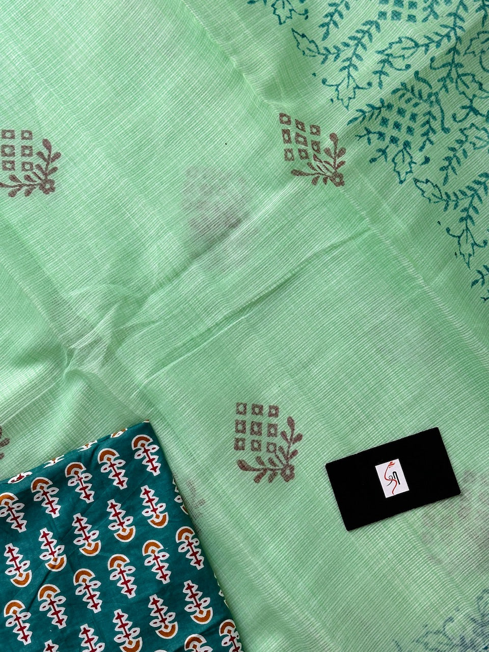 HandBlock Printed Kota Cotton Doria Saree