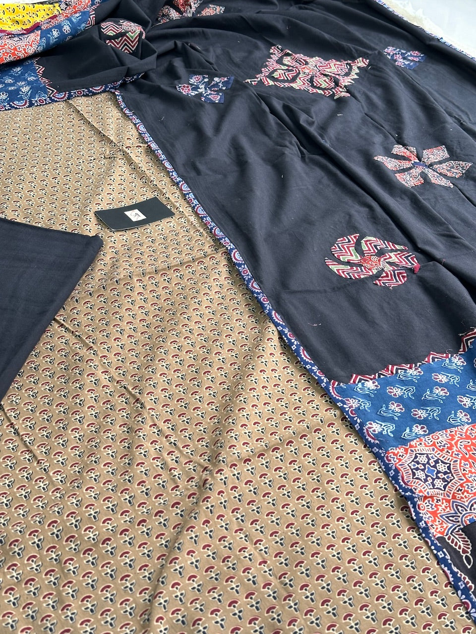 Pure HandBlock Printed Premium Cotton Suit With Appliquéd Dupatta