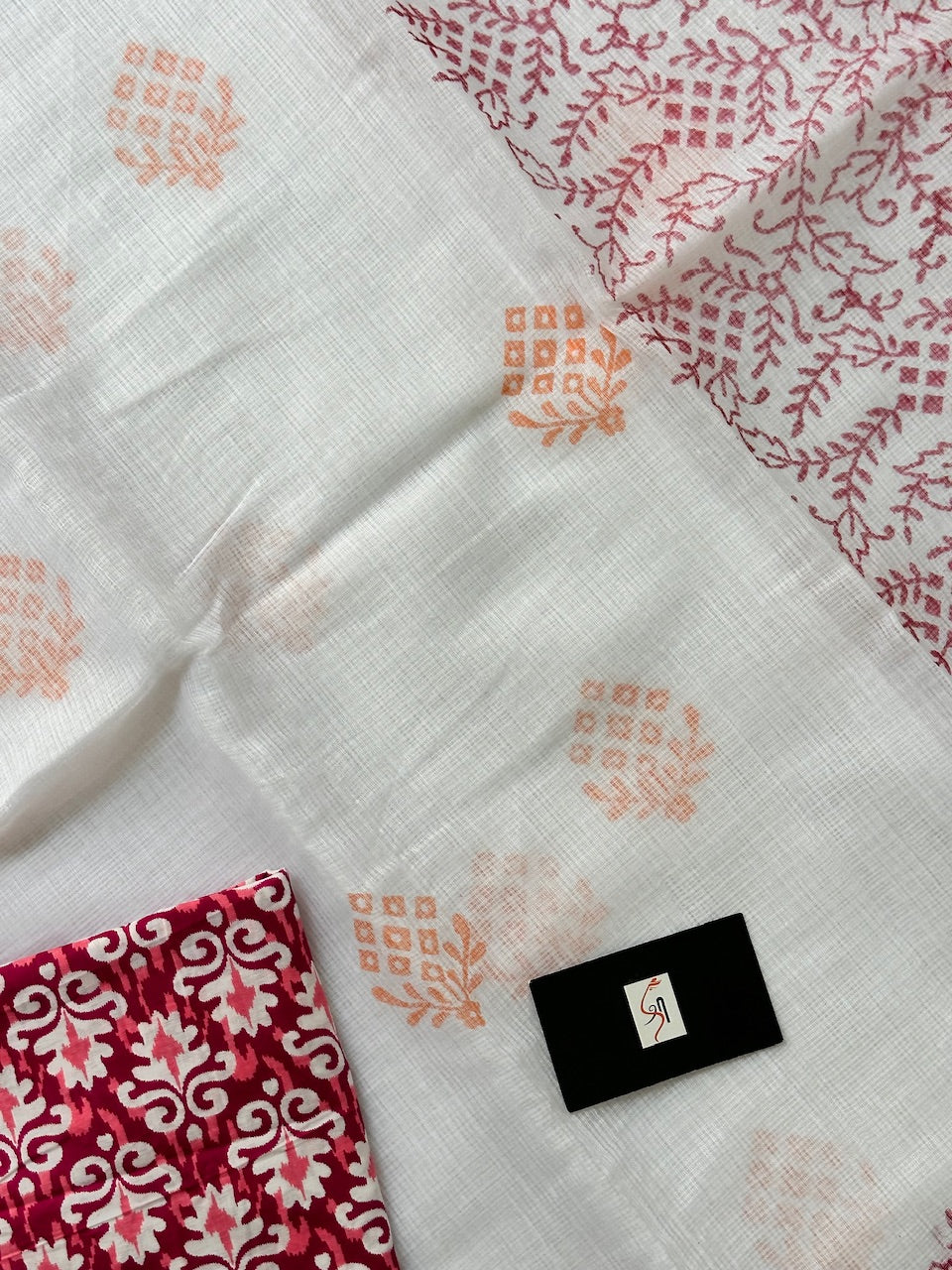 HandBlock Printed Kota Cotton Doria Saree