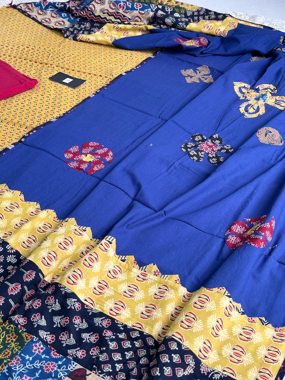 Pure HandBlock Printed Premium Cotton Suit with Appliquéd Dupatta