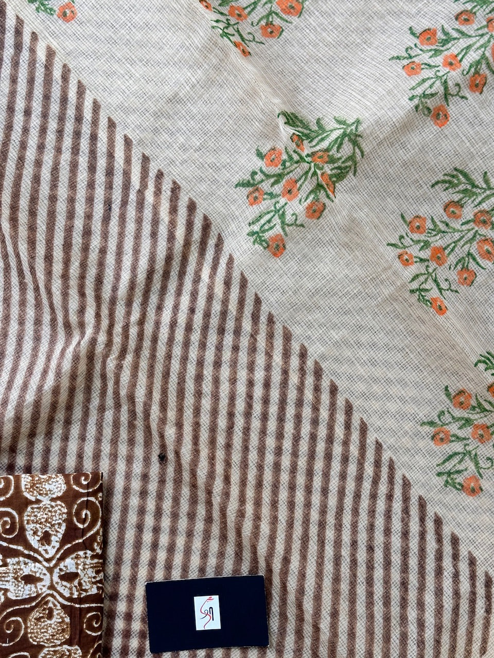 HandBlock Printed Kota Cotton Doria Saree