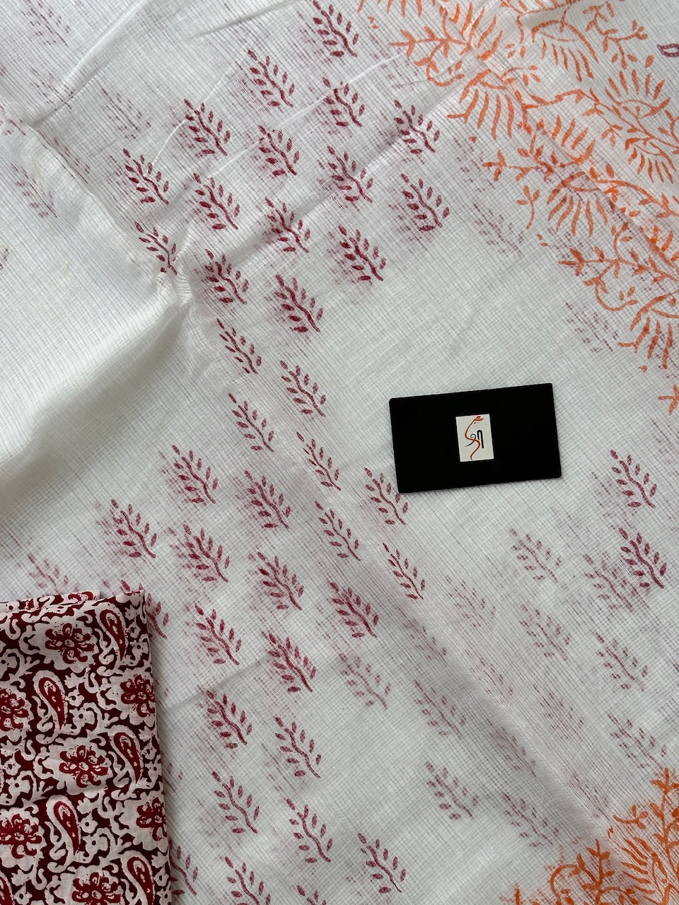 HandBlock Printed Kota Cotton Doria Saree