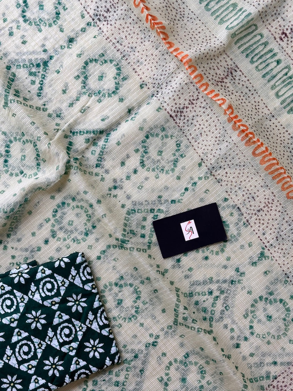 HandBlock Printed Kota Cotton Doria Saree