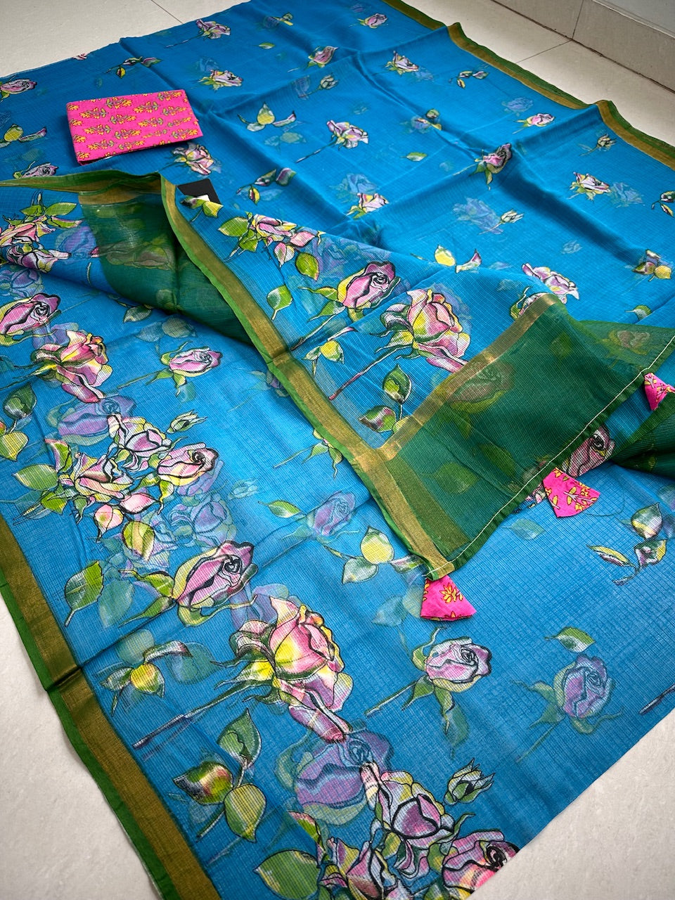 Pure Digital Printed Kota Cotton Doria Saree