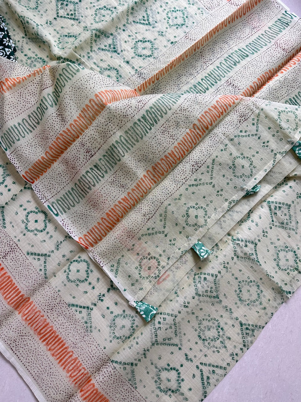 HandBlock Printed Kota Cotton Doria Saree