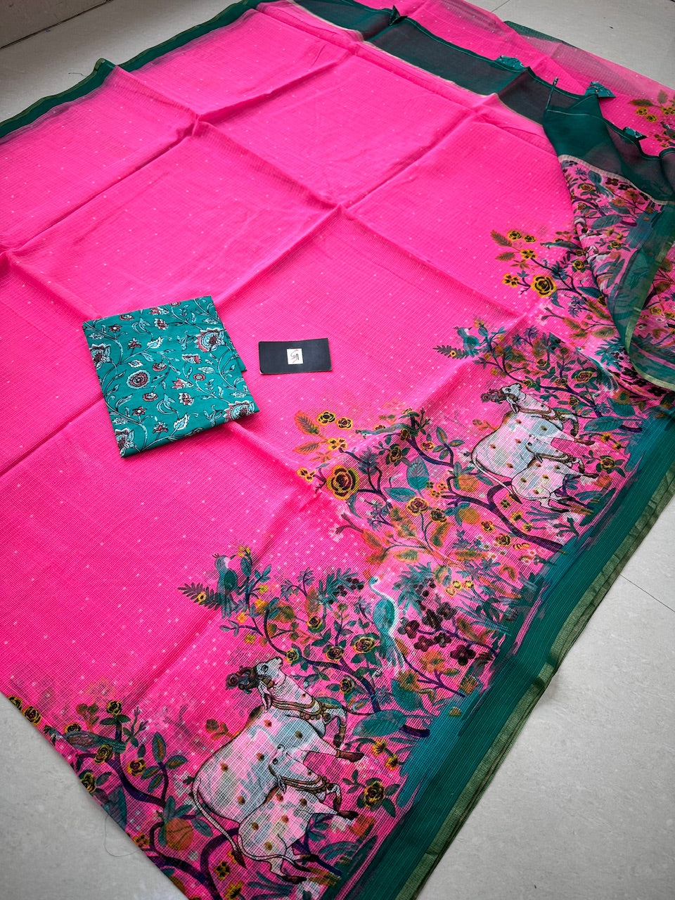 Pure Digital Printed Kota Cotton Doria Saree