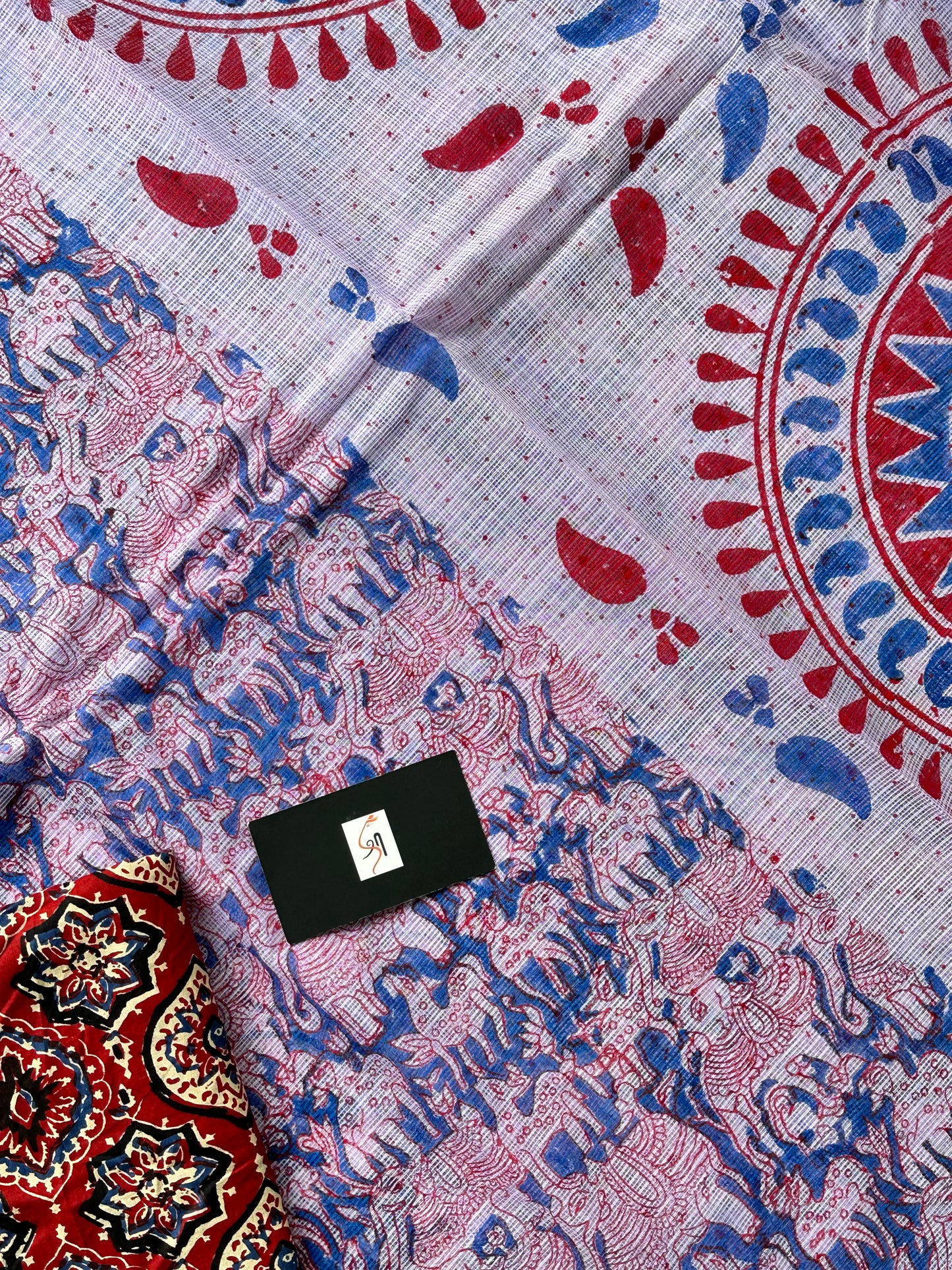 HandBlock Printed Pure Kota Cotton Doria Saree