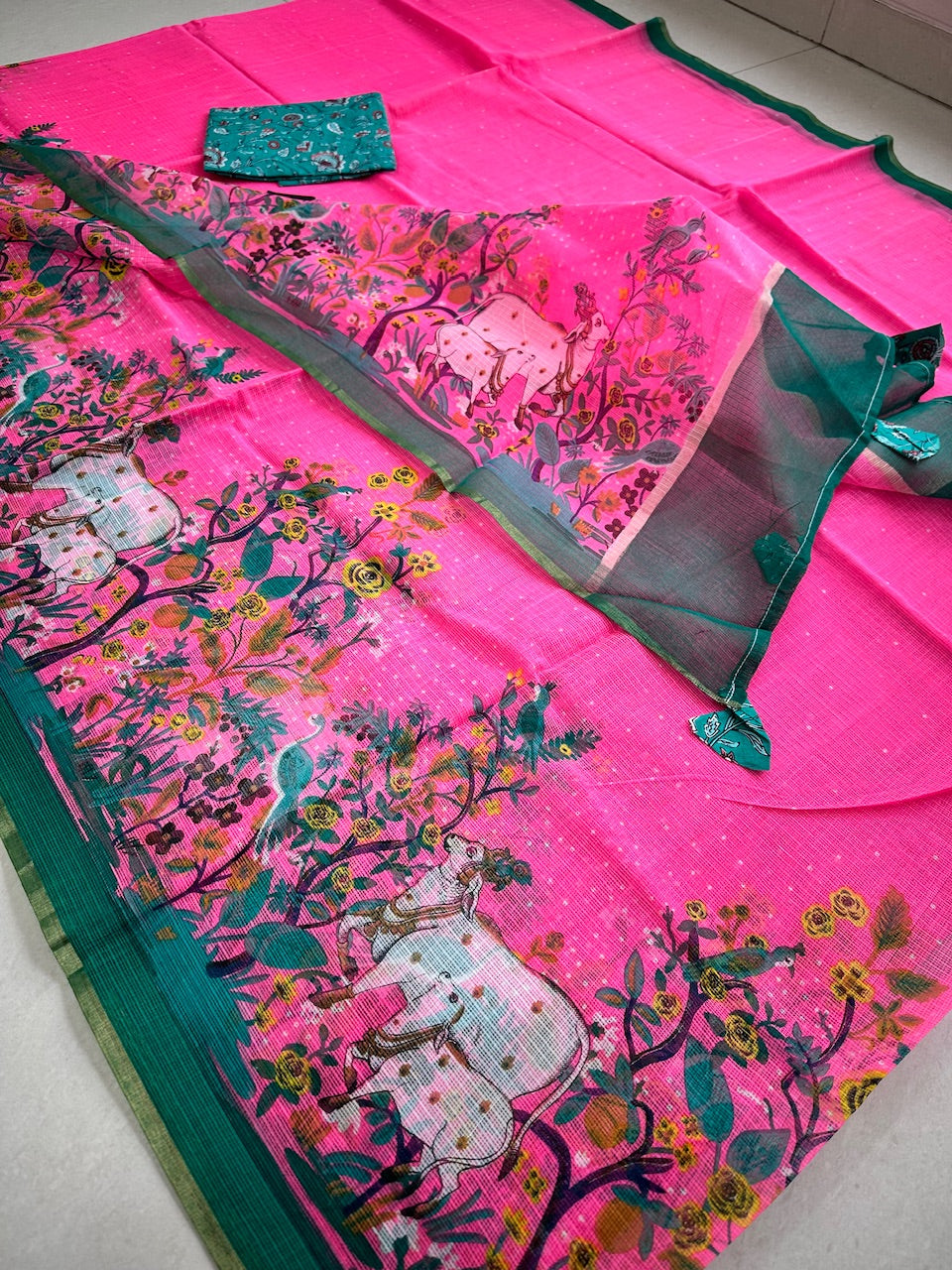 Pure Digital Printed Kota Cotton Doria Saree