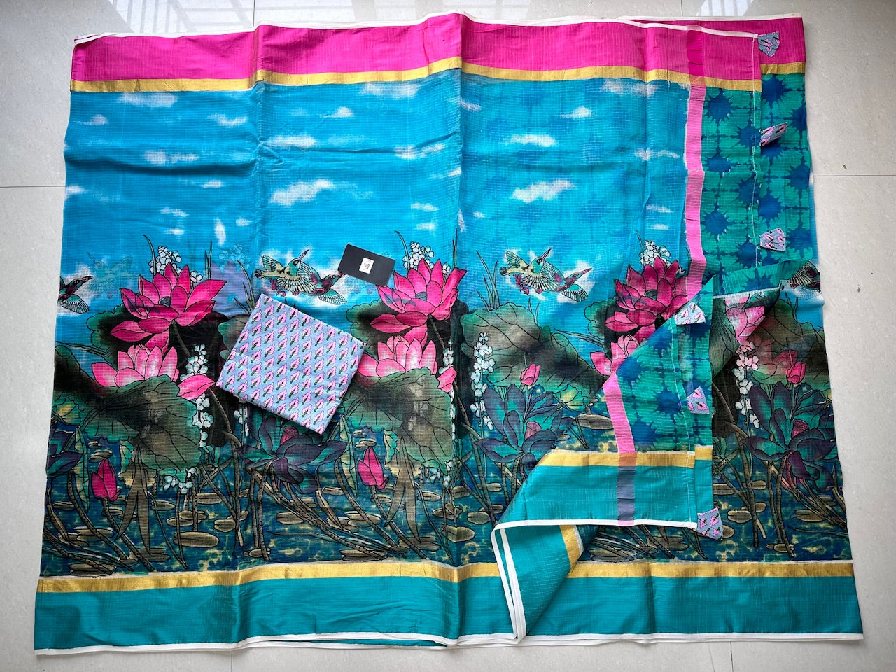 Pure Digital Printed Kota Cotton Doria Saree