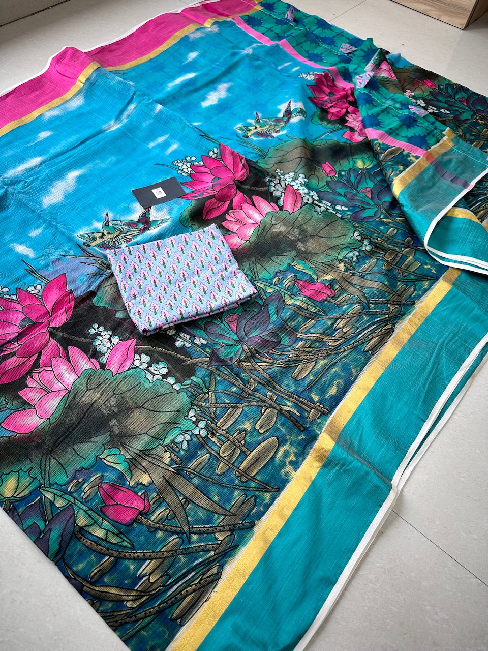 Pure Digital Printed Kota Cotton Doria Saree