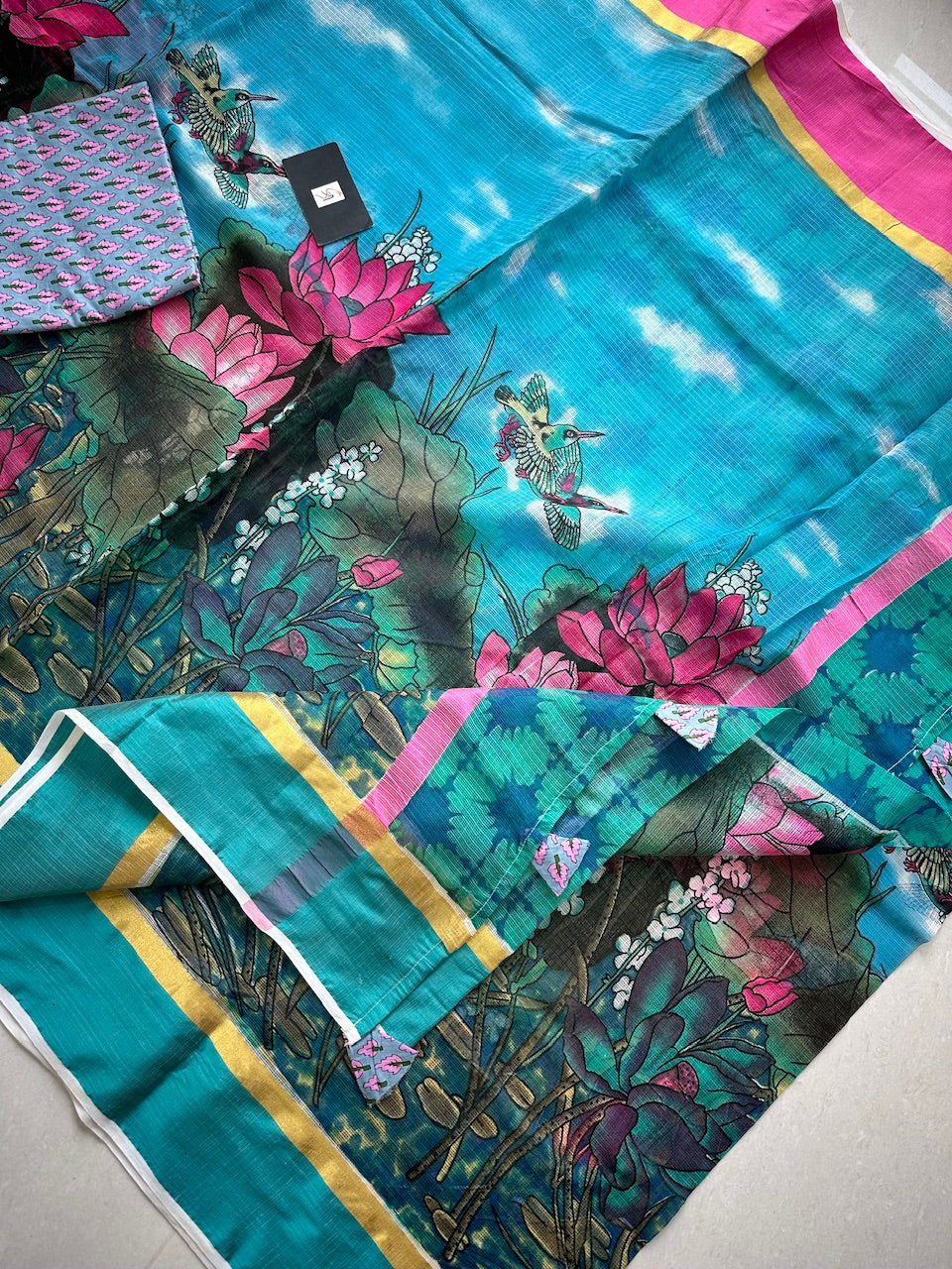 Pure Digital Printed Kota Cotton Doria Saree