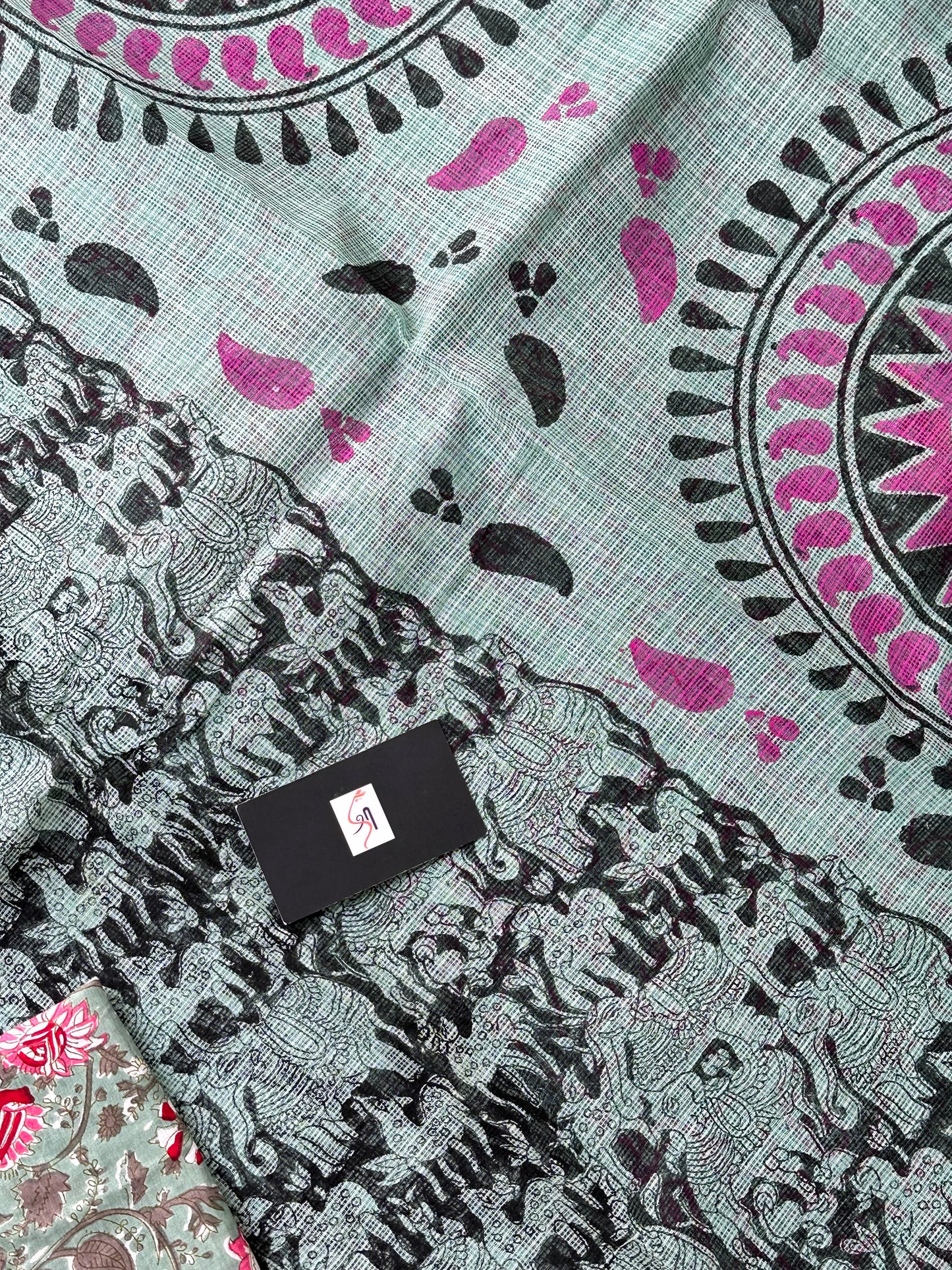 HandBlock Printed Kota Cotton Doria Saree