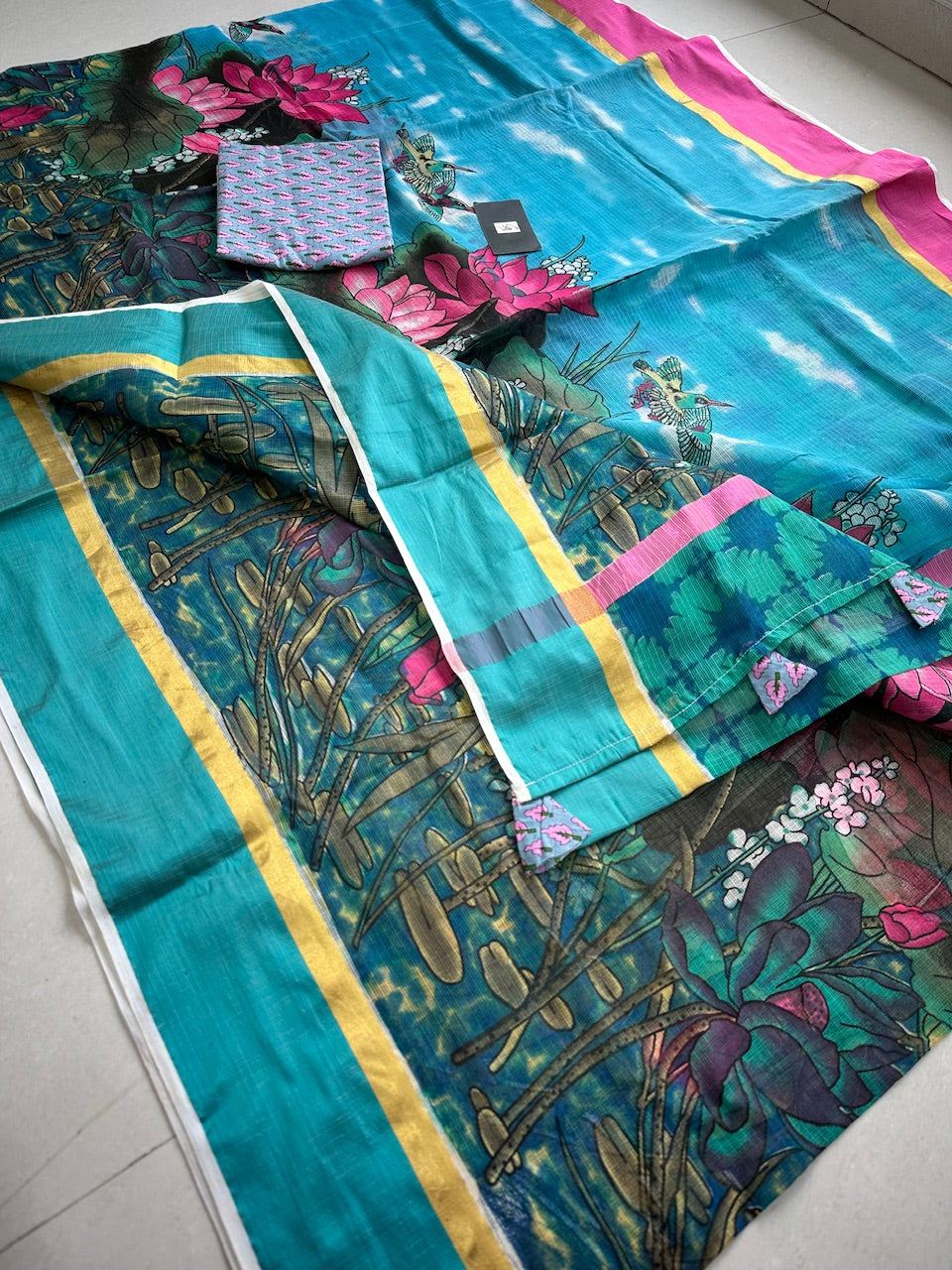 Pure Digital Printed Kota Cotton Doria Saree