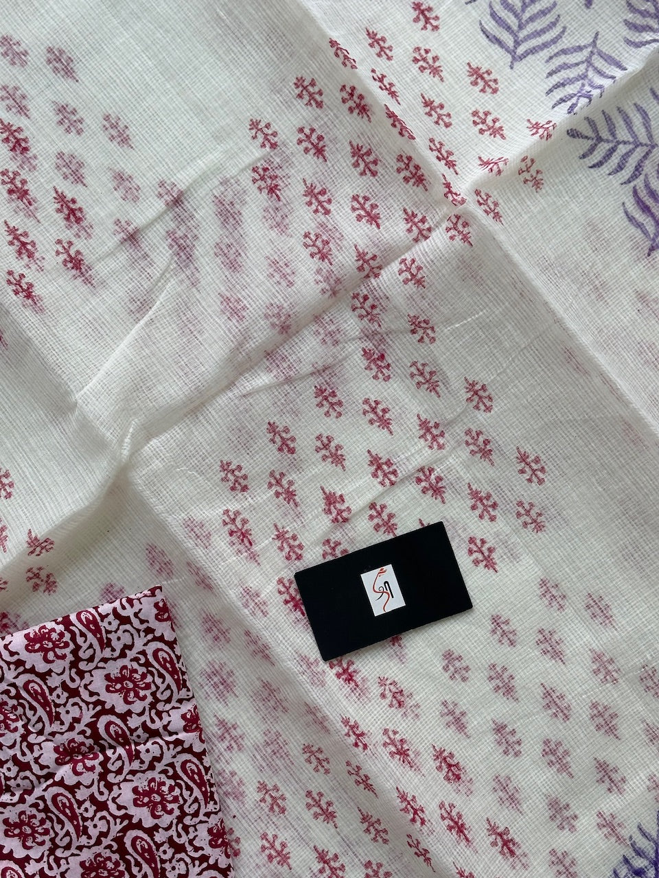 HandBlock Printed Kota Cotton Doria Saree