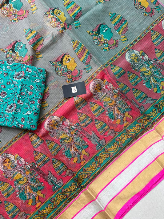 Pure Digital Printed Kota Cotton Doria Saree