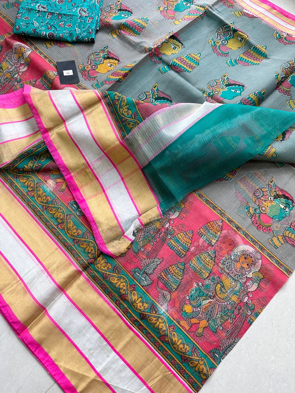 Pure Digital Printed Kota Cotton Doria Saree