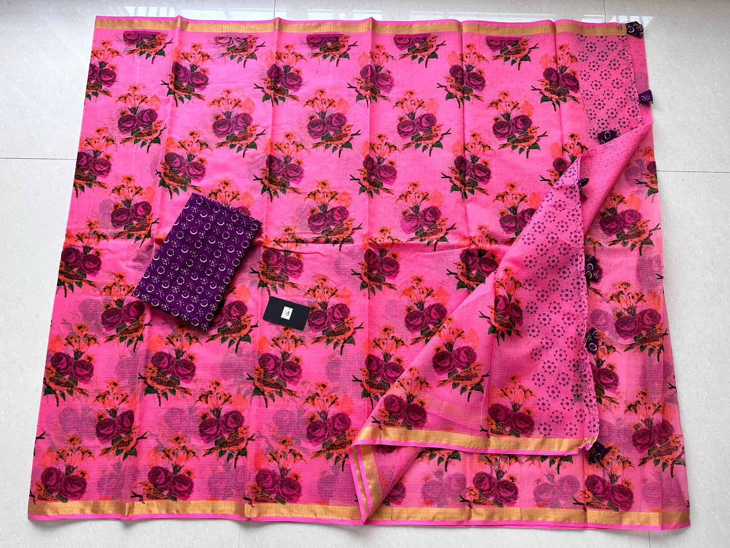 Handpainted Pure Kota Cotton Doria Saree