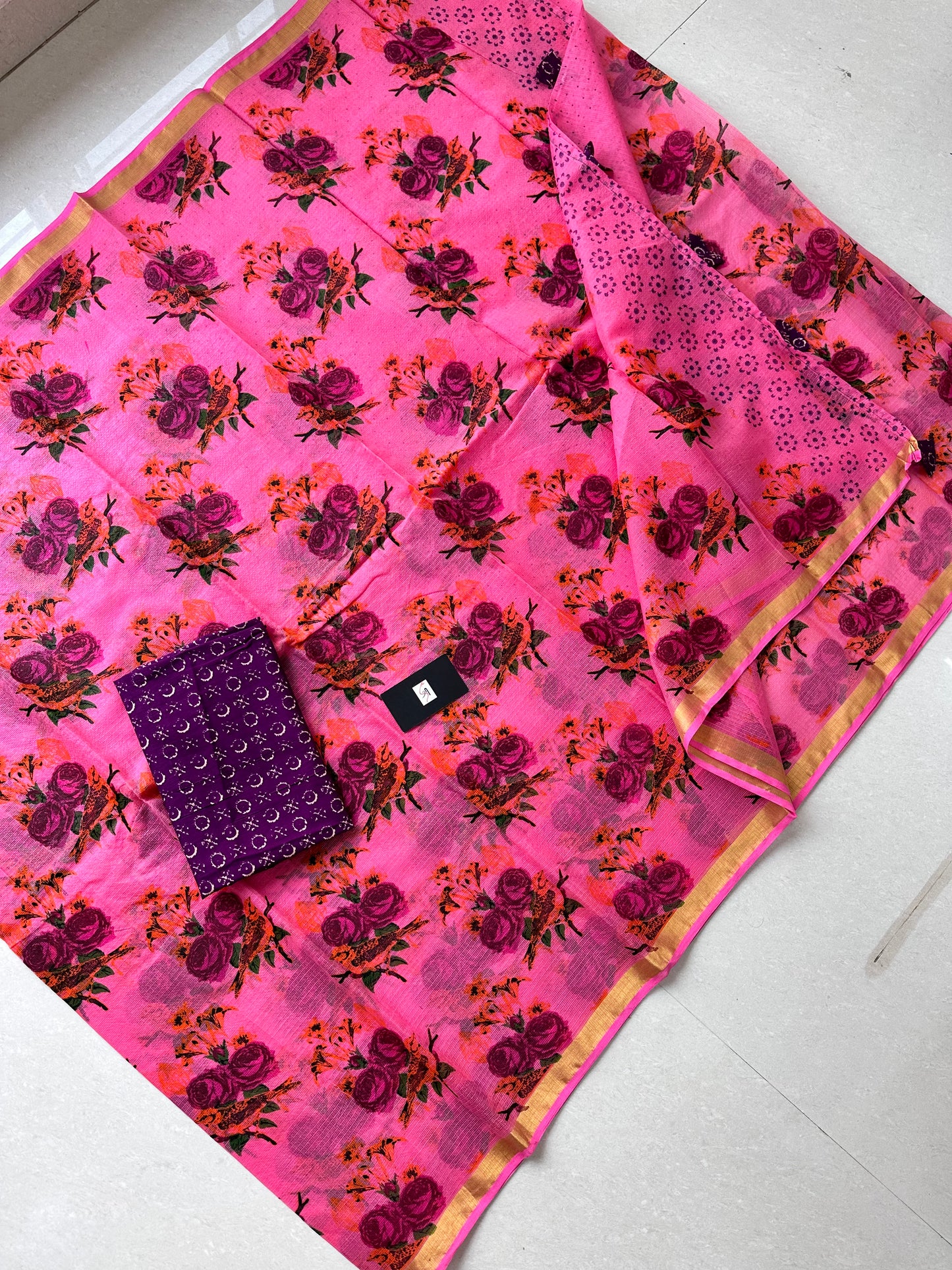 Handpainted Pure Kota Cotton Doria Saree