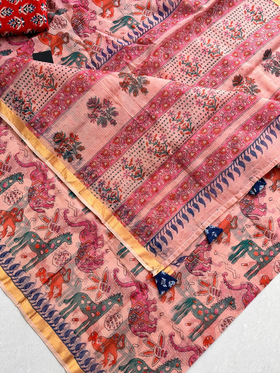 Pure Digital Printed Kota Cotton Doria Saree