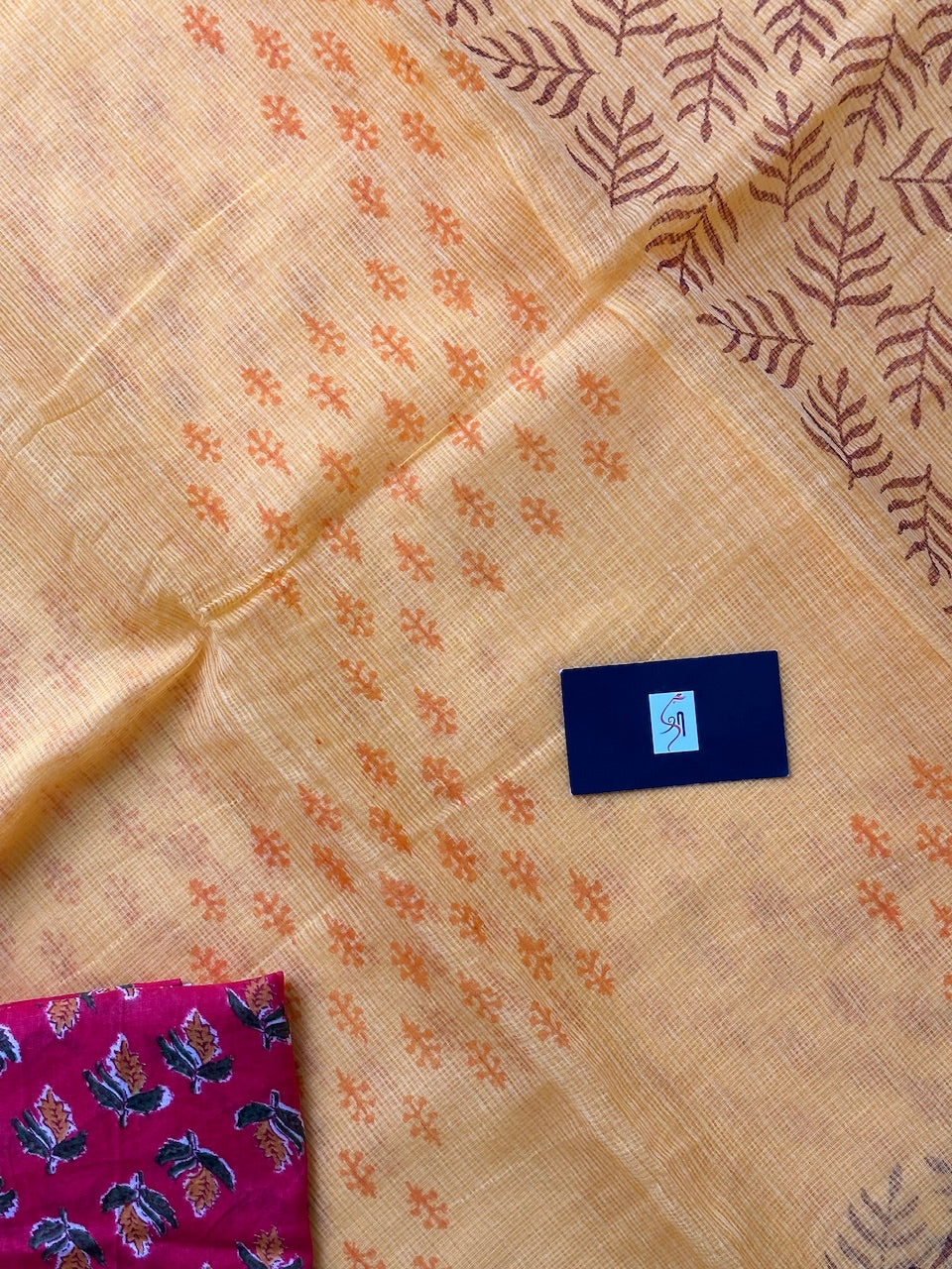 HandBlock Printed Kota Cotton Doria Saree