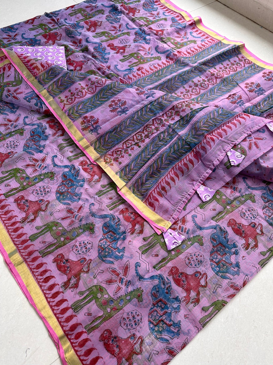 Pure Digital Printed Kota Cotton Doria Saree