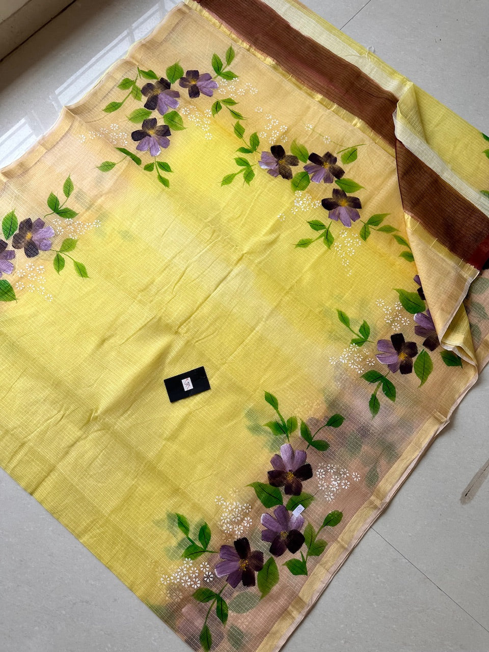 Handpainted Kota Cotton Doria Saree