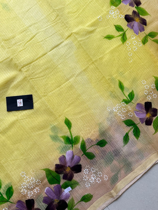 Handpainted Kota Cotton Doria Saree